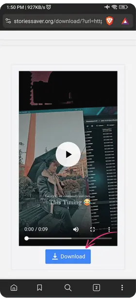 after the process click on download reels