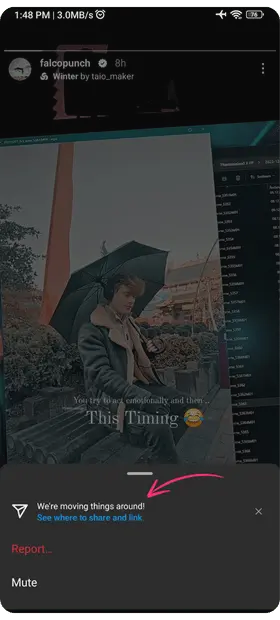 click on the 3 dots and get the url