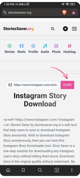 copy the url from the reels